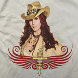 Vintage 2003 Cher T Shirt Mens Large Beige Living Proof Short Sleeve Band Tee