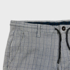 Projek Raw Plaid Bungee Pants Mens 38x30 Gray Drawstring Taper Leg Casual Trouser