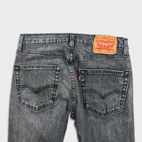 Levi's 502 Jeans Mens 30x30 Black Regular Taper Fit Faded Stone Wash Denim Pants