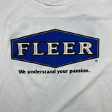 Vintage Y2K Fleer SkyBox Trading Cards T Shirt Mens XL White Double Sided Promo Tee