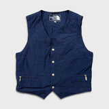 Vintage 80s The North Face Vest Mens Small Blue USA Button Up Jacket