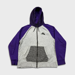 Nike Air Hoodie Mens Large Gray Sportswear Swoosh Full Zip Hooded Sweater