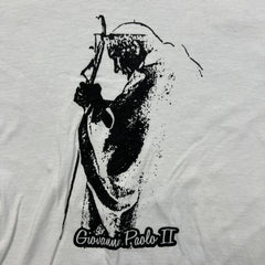 Vintage 90s Pope John Paul II T Shirt Mens Small White Screen Stars Catholic Tee