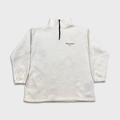 Vintage 90s Polo Sport Ralph Lauren Fleece Mens XL White USA 1/4 Zip Jacket