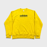 Adidas Sweatshirt Mens Small Yellow Sportswear Spell Out Pullover Crewneck
