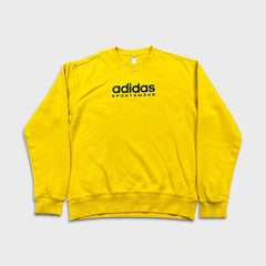 Adidas Sweatshirt Mens Small Yellow Sportswear Spell Out Pullover Crewneck