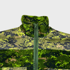 Canadian CADPAT Digital Woodland Camo Combat Fleece Jacket Mens XL Green Full Zip Military