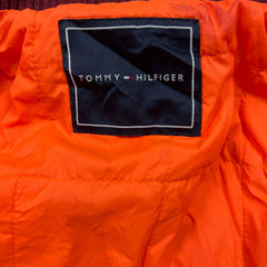 Tommy Hilfiger Jacket Mens Medium Red Full Zip Outdoor Down Heavy Bomber Coat