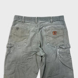 Carhartt B159 Pants Mens 34x32 Green Loose Fit Canvas Carpenter Workwear Dungaree
