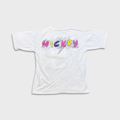 Vintage 90s Mickey Mouse T Shirt Mens Medium White Double Sided Disney Graphic Tee