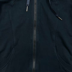 Lululemon In Stride Jacket Women Size 6 Black Full Zip Hooded Active Thumbholes