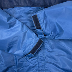 Vintage Y2K Nike Sportswear Jacket Mens 2XL Blue Swoosh Spell Out Full Zip Bomber Coat