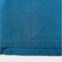 Hugo Boss Polo Shirt Mens Medium Blue Slim Fit Pima Logo Casual Pique Short Sleeve