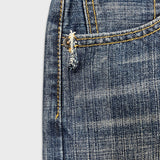 Levi's 505 Jeans Mens 30x30 Blue Regular Fit Straight Leg Dark Wash Faded Denim Pants