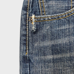 Levi's 505 Jeans Mens 30x30 Blue Regular Fit Straight Leg Dark Wash Faded Denim Pants