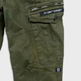 G-Star Raw 3301 Pants Mens 34x33 Green Regular Taper Leg Cuff Cargo Trouser