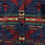 Vintage Y2K Lauren Ralph Lauren Cardigan Womens Medium Blue Aztec Southwest