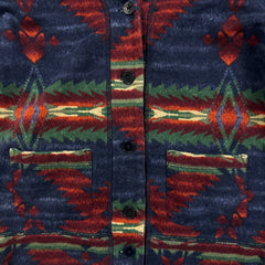 Vintage Y2K Lauren Ralph Lauren Cardigan Womens Medium Blue Aztec Southwest