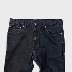 Levi's 512 Jeans Mens 33x32 Black Slim Taper Leg Dark Wash Mid Rise Stretch Denim Pants