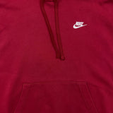 Nike Sportswear Hoodie Mens Large Red Swoosh Pullover Hooded Sweater