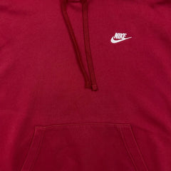 Nike Sportswear Hoodie Mens Large Red Swoosh Pullover Hooded Sweater