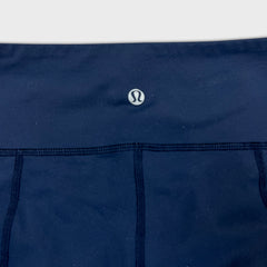Lululemon Practice Daily Pants Womens Size 8 Blue Mid Rise Yoga Leggings Tights