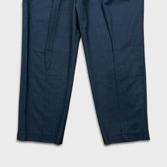 Vintage 90s Balenciaga Pour Homme Pants Mens 38x30 Blue Wool Pleated Trouser BB Logo