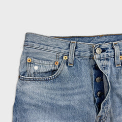 Levi's 501 S Jeans Womens 28x28 Blue Skinny Taper Leg Light Wash Faded Denim