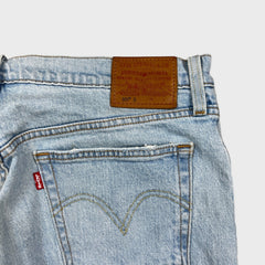 Levi's 501 S Jeans Womens 31x28 Blue Skinny Fit Slim Taper Distressed Light Wash Pants