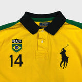 Polo Ralph Lauren Brazil #14 Shirt Mens XL Yellow Big Pony Casual Short Sleeve