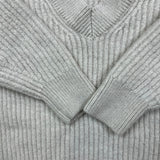 Babaton Aritzia Sweater Womens Small Gray Merino Wool Deep V Neck Knit Pullover