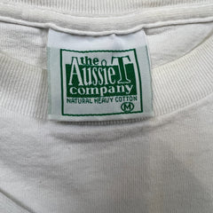Vintage 90s The Aussie T Hockey T Shirt Mens Medium White USA Sportswear NHL Tee