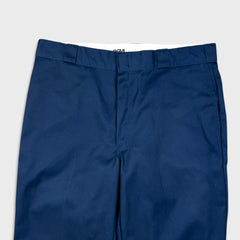Dickies Pants Mens 38x32 Blue Loose Fit Workwear Baggy Casual Chino Trousers