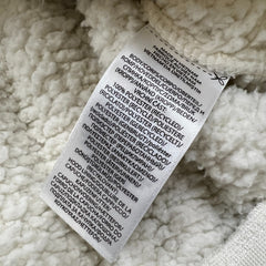Polo Ralph Lauren Ski Bear Fleece Mens Medium White High Pile Hooded Jacket