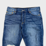 Levi's 501 Jeans Mens 32x31 Blue Original Fit Straight Distress Medium Wash Denim Pants