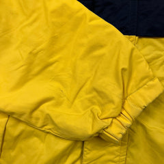 Nautica Jacket Mens XL Yellow NS83 Sailboat Logo Reversible Fleece Full Zip Coat