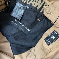 Projek Raw Pants Mens 34x29 Brown Slim Taper Leg Lightweight Chino Trousers