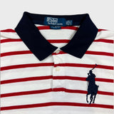 Vintage 90s Polo Ralph Lauren Shirt Mens Large White Big Pony Striped Preppy Short Sleeve