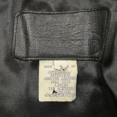 Vintage 80s Leather Ranch Motorcycle Jacket Mens Large Black Padded Biker Moto