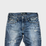 Silver Jeans Co. Eddie Mens 30x32 Blue Relaxed Fit Slim Straight Distressed Denim Pants