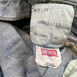 Vintage Y2K Levi's 501 Jeans Mens 30x31 Blue Original Straight Light Wash Denim Pants