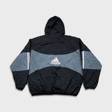 Vintage 90s Adidas Jacket Mens Large Black Essential Stripe Full Zip