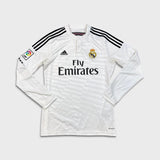 2014/15 Adidas Ronaldo #7 Real Madrid Home Long Sleeve Jersey Mens Medium White