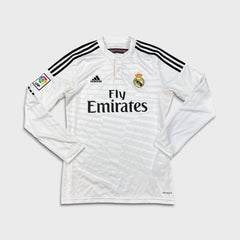 2014/15 Adidas Ronaldo #7 Real Madrid Home Long Sleeve Jersey Mens Medium White