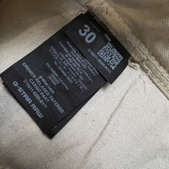 G-Star Raw Pants Mens 30x30 Beige Droner Relaxed Tapered Cargo Utility Trouser