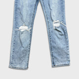 Levi's Wedgie Straight Jeans Womens 26x28 Blue Distressed Light Wash Denim Pants