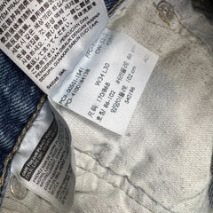 Levi's 501 Jeans Mens 34x30 Blue Original Fit Straight Distress Medium Wash Denim Pants
