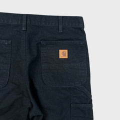 Carhartt B11 Pants Mens 34x32 Black Loose Straight Washed Duck Dungaree Workwear