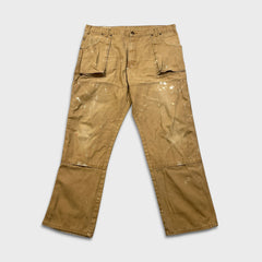 Dickies Pants Mens 40x32 Tan Double Knee Distress Carpenter Fade Canvas Workwear