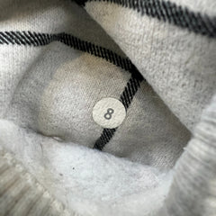 Lululemon Scuba Hoodie Womens Size 8 Gray Striped Full Zip Hooded Sweatshirt